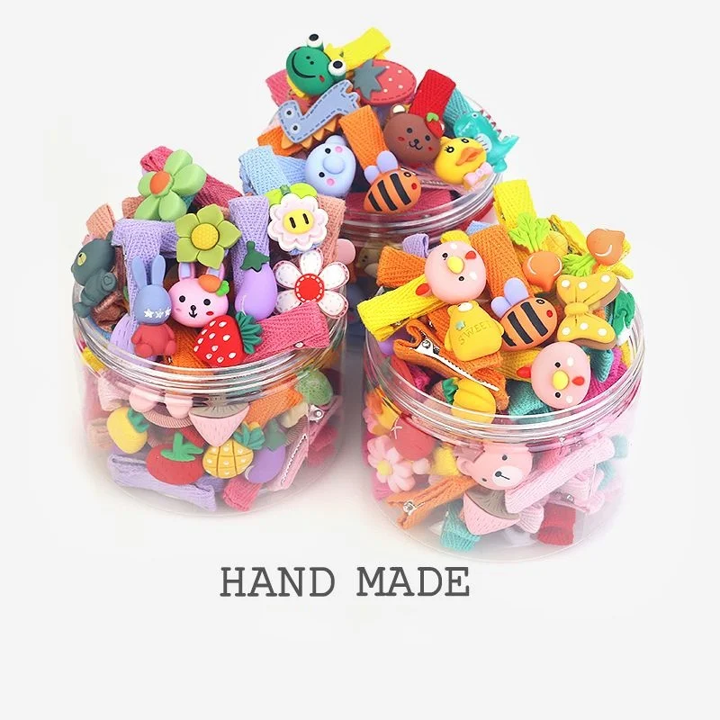 26Pcs/Box Baby Bows Hair Clips Girls Cartoon Hairpins Ins Fruit Hairclip For Kids Cute Flower Print Side Pin Hair Accessories