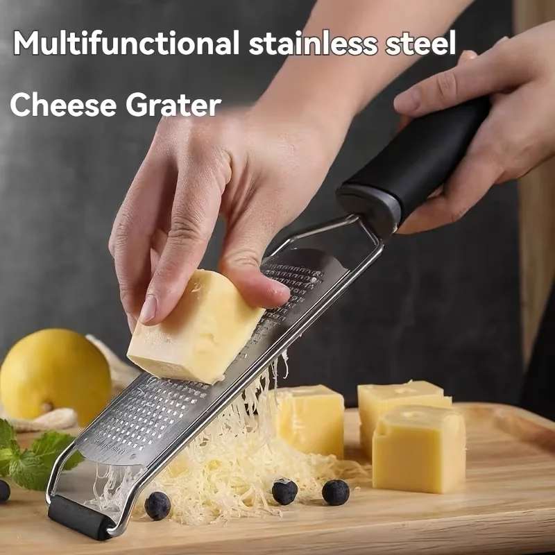 Rallador de queso de acero inoxidable 304, trituradora de cocina multiusos para queso duro, verduras, chocolate, jengibre y cremallera a prueba de herrumbre