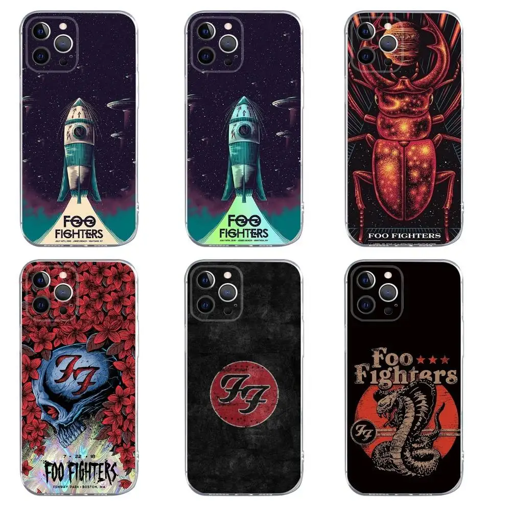 

F-Foo-Fighters Phone Case For iPhone 16,15,14,13,12,11,Pro,Max,Xs,Xr,X,7,8,Plus,Mini Silicone Clear Cover