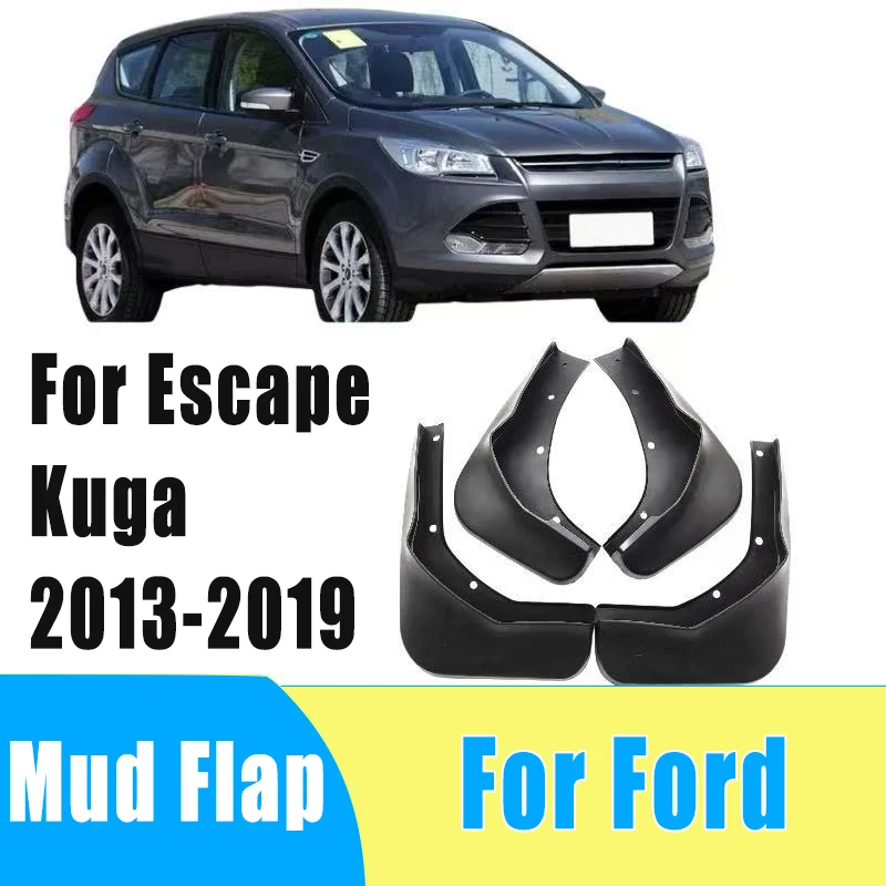 

4pcs Automotive Tire Mudguard Waterproof Prevent Mud Splashing Car Mud Flap Fender Trim Accessory For Ford Escape Kuga 2013-2019