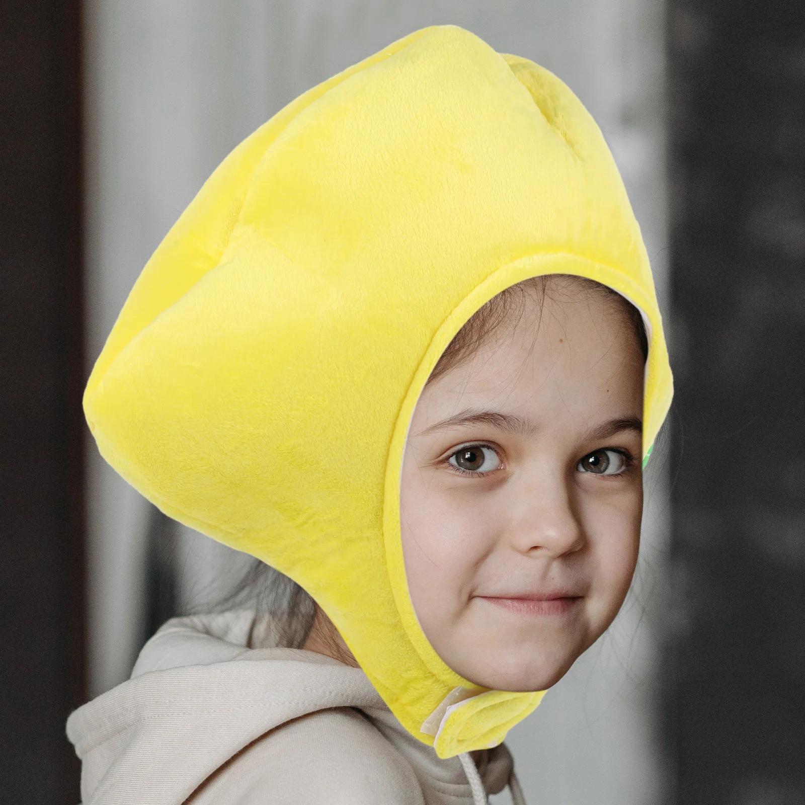 

Lemon Hood Party Decoration Funny Hat for Decorate 44X27CM Photo Prop Shaped Head Cover Adorable Yellow Miss Child