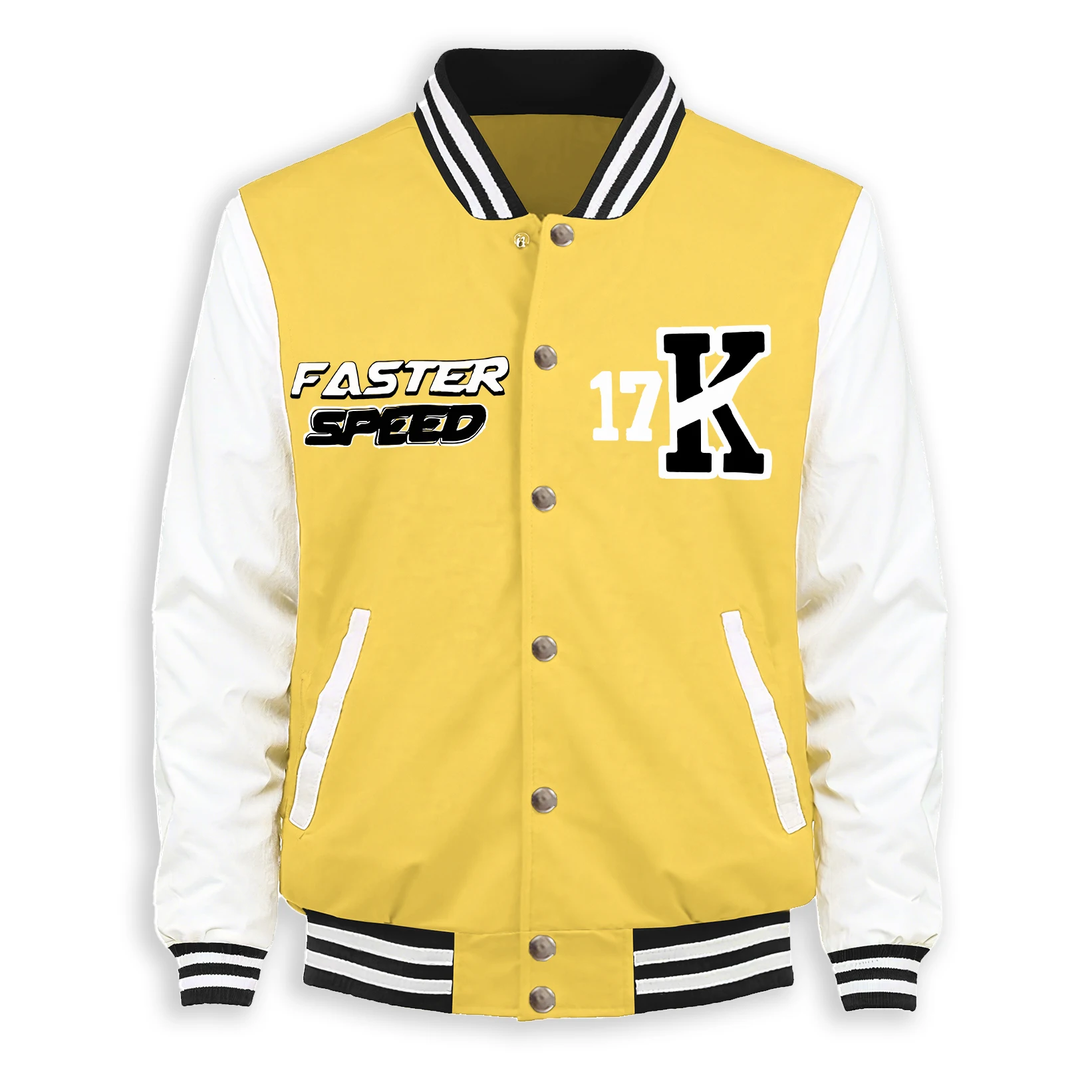 

Faster Speed 17 Art Letter K Male Jacket All-Match Fleece Baseball Jersey Retro Casual Clothes Autumn Loose Mens Fashion Coat