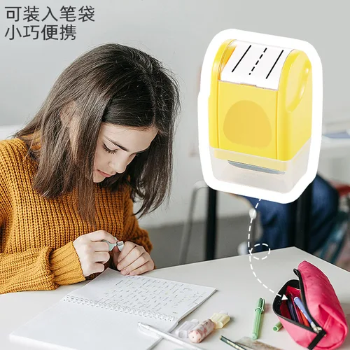 Imagen 2 del producto Sello de rodillo de práctica, llenado automático de línea de tinta, sello en rollo, sello para profesor, tira de frases, ejercicio de escritura a mano para profesores