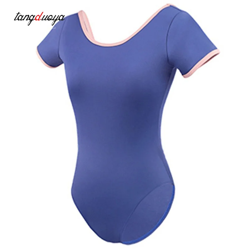 

Ballet Round Neck Professional Ballet Dancewear Girls Gymnastics Leotard Gym Workout Bodysuit Performance Costume