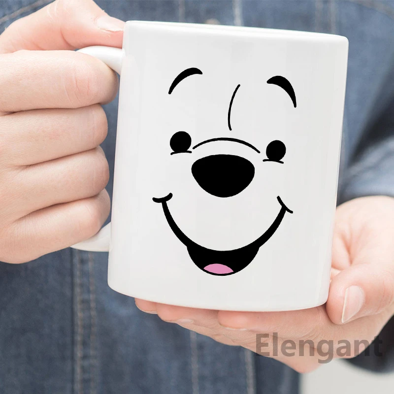 Winnie the Pooh Face Sticker Vinyl Art Decals For Cup Glass Water Bottle Decoration Cute Cartoon Sticker Laptop Car Window Decor
