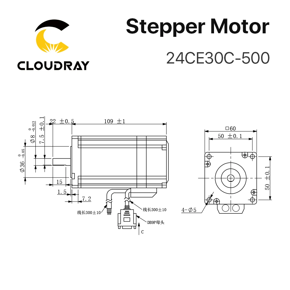 Imagem -05 - Cloudray Nema 24 Motor Deslizante de Circuito Fechado com Codificador e Kit de Motorista de Passo 3.0n. m 5.0a com Cabo Livre de 1.5m para Impressora 3d