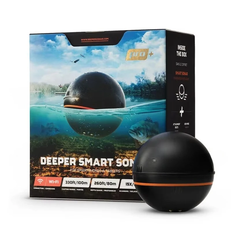 Sonda de Pesca Portátil con GPS, Echo Sounder Pro Deeper Pro Plus Chirp 2, Sonar Inteligente Plus 2 para Pesca