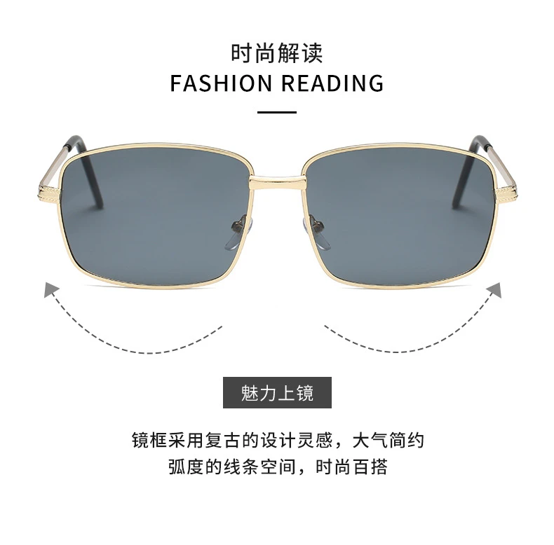 Markendesign Sonnenbrillen für Männer und Frauen Fahrer-Sonnenbrillen Vintage Sonnenbrillen für Herren Quadratische Sonnenbrillen für Damen Metallrahmen – Detail 2