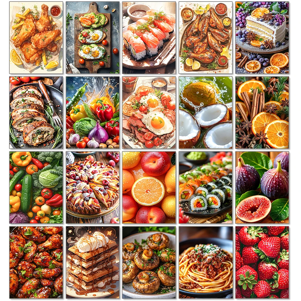 Obst Diamant Malerei Leckeres Essen Bild Voller Diamant Mosaik Kreuzstich Kit Kunst DIY Neue Küche Restaurant Home Decor