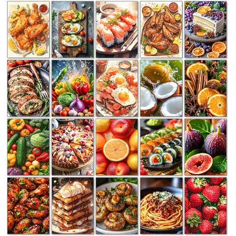Fruit Diamond Painting Delicious Food  Picture Full Diamond Mosaic Cross Stitch Kit Art DIY New Kitchen Restaurant Home Decor