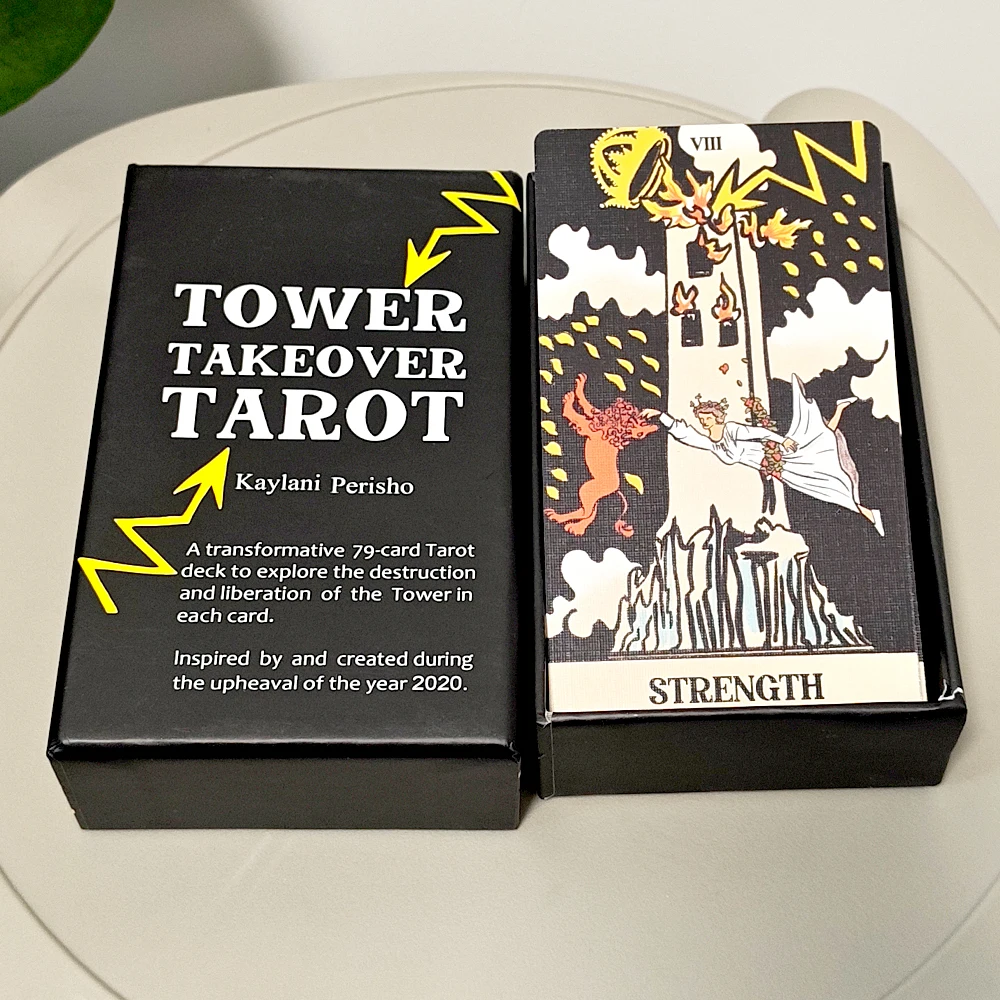

12*7cm for Transformation & Liberation Double-embossed Tower Takeover Tarot Deck in Rigid Box, Unique 79-Card Tarot Set