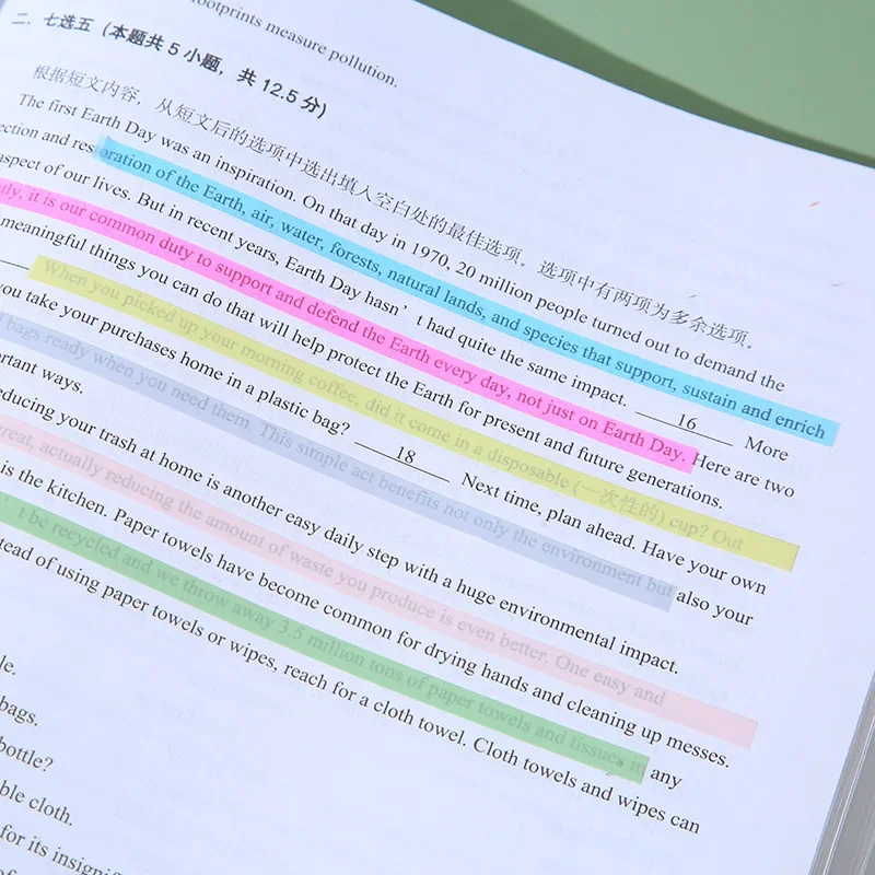 5 комплектов KindFuny, 160 шт., наклейки, прозрачные закладки, вкладки, флажки, канцелярские принадлежности, вкладки, блокнот, школьные и офисные принадлежности