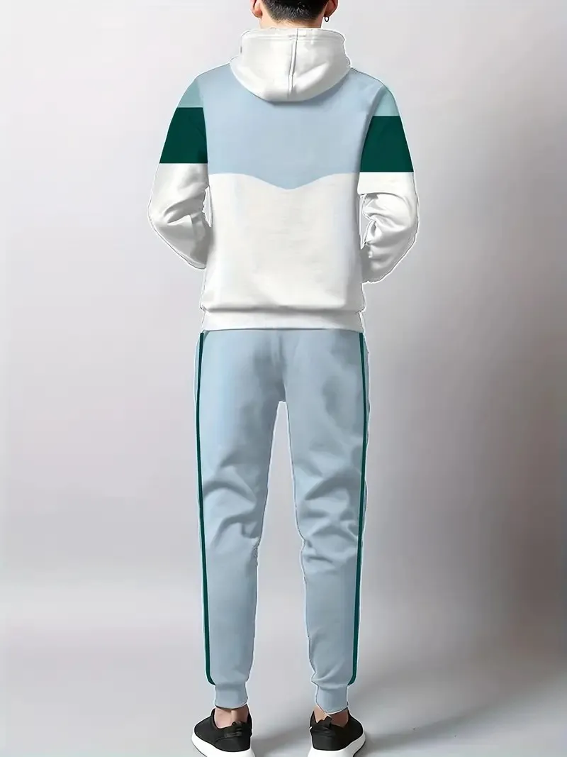 The new men's set for Spring and Autumn 2025 features a casual fashionable soft and comfortable 3D pattern print