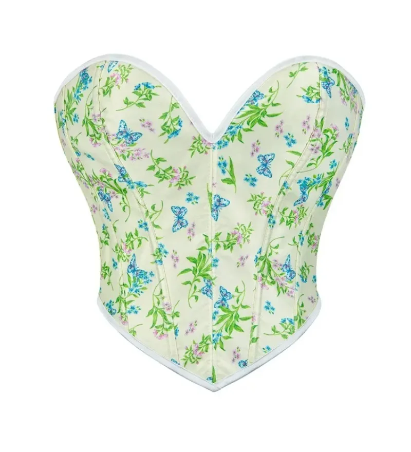 

Женские корсеты с завышенной талией, укороченные топы, зеленые бюстье на шнуровке, готическое нижнее белье для коррекции фигуры, сексуальный баскский корсет