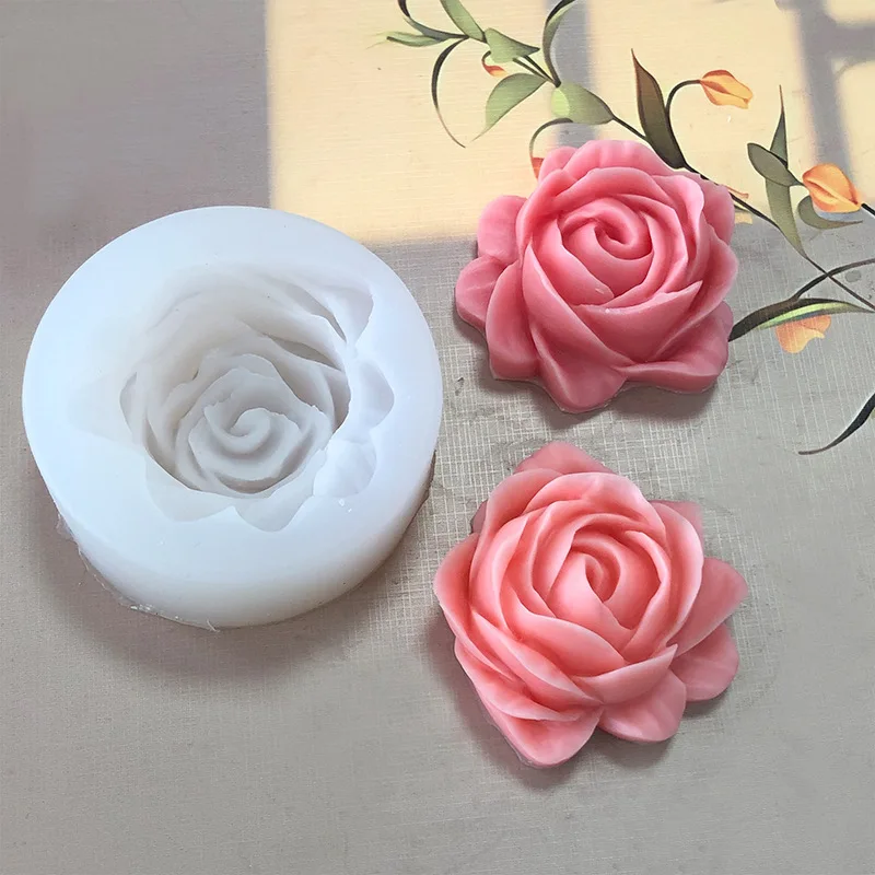 big Rose Aromatherapy Candle Silicone Mold Flower Gypsum Dropper Decoration Rose Chocolate Cake Mould