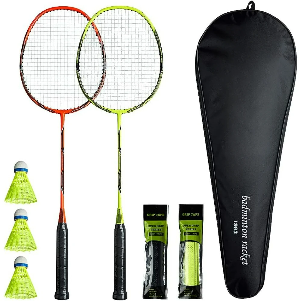 Professional Carbon Fiber Badminton Rackets, Badminton Racquet, Stable Structure,Sweat-Absorbent,Non-Slip Grip Tap.