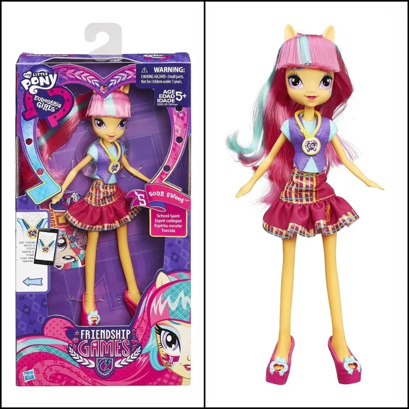 Hasbro Anime My Little Pony Equestria Girls Rainbow Dash Rarity Pinkie Pie Apple Jack Lemon Zest Action Figure Model Toys