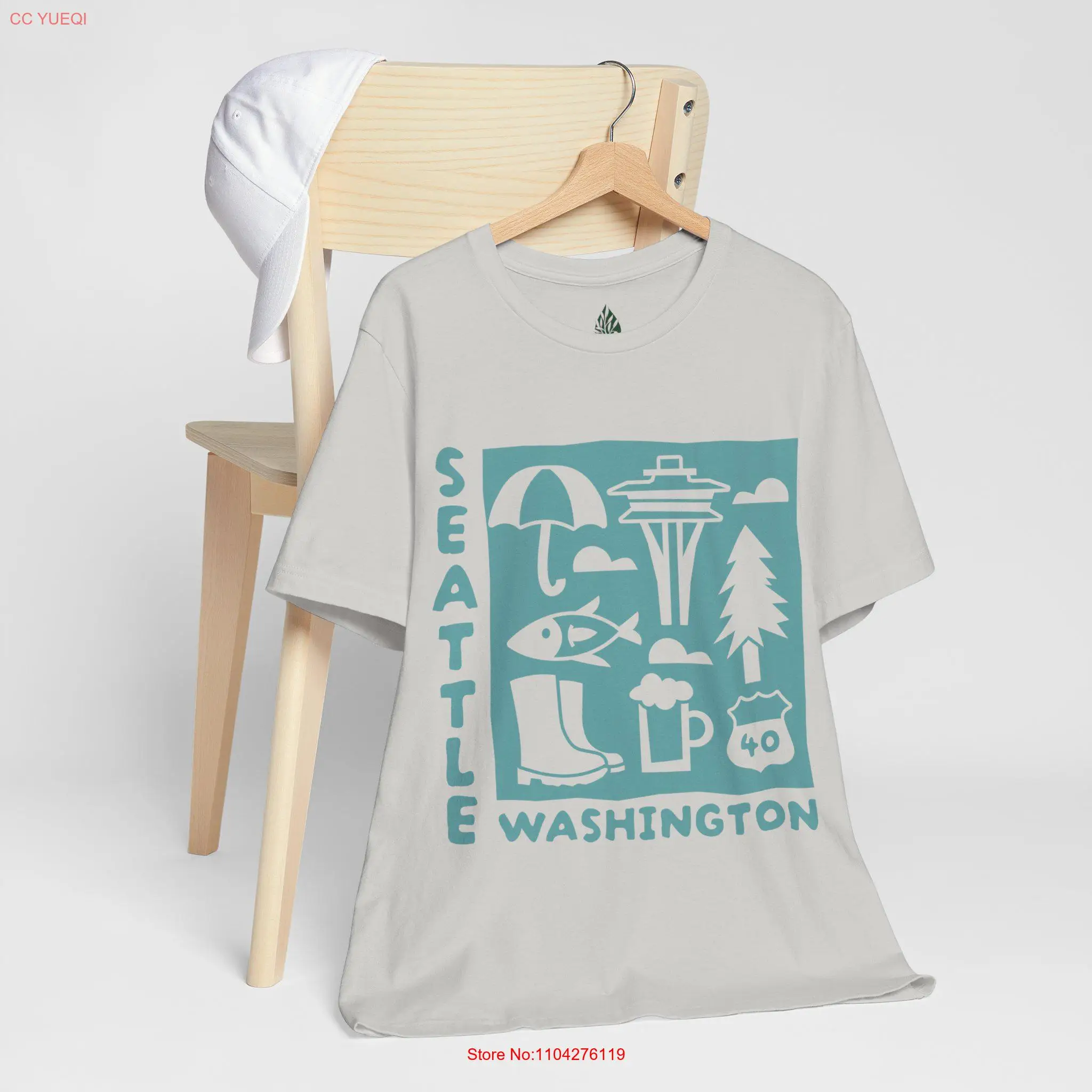 Seattle and Washington T Shirt Pacific Northwest Vacation State Travel Apparel PNW long or short sleeves