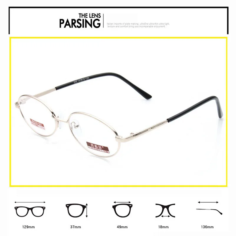 Ahora Retro Metal Oval Frame Reading Glasses For Women Resin Lens Portable Eyewear Lady Vintage Presbyopic Eyeglasses +1.0 to +4