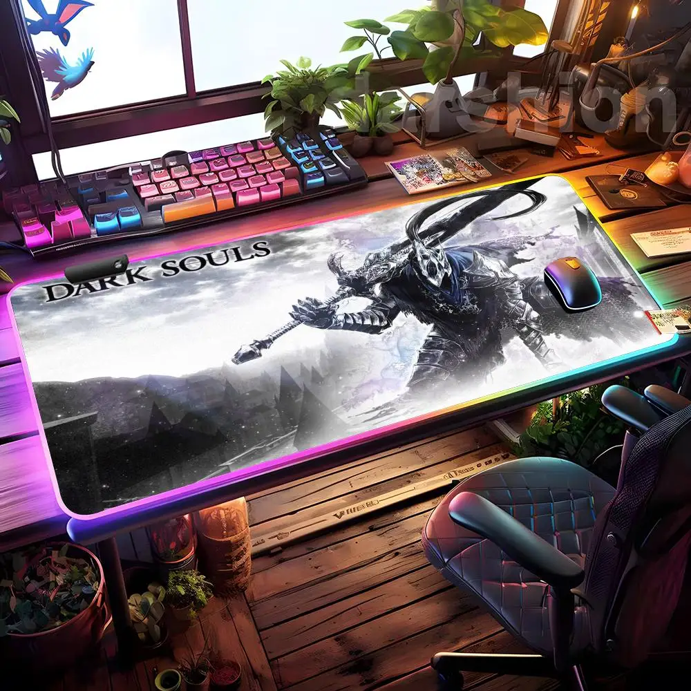 Mouse Carpet D-Dark Souls Mouse Pad Mousepad HD Printing Computer Gamers Locking Edge Non-slip RGB Mouse Pad XXL90x40cm Keyboard