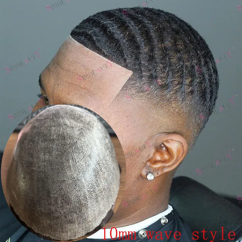 

Необнаружимый 1B10 1B20 Серый Старый человек 10 мм 360 Волнистые человеческие волосы Мужские парики Замена Прочный Полный ультратонкий кожный базовый мужской парик