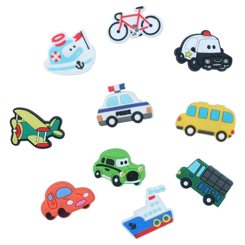 

Shoe Charms Decoration Means of Transportation Cartoon Shoe Accessories PVC Material Children Christmas Gifts 10 Pcs