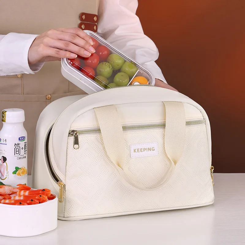 New Stylish Insulated Lunch Bag - Thermal Food Tote for Office, School & Picnic, Leakproof Bento Box Carrier with Handles