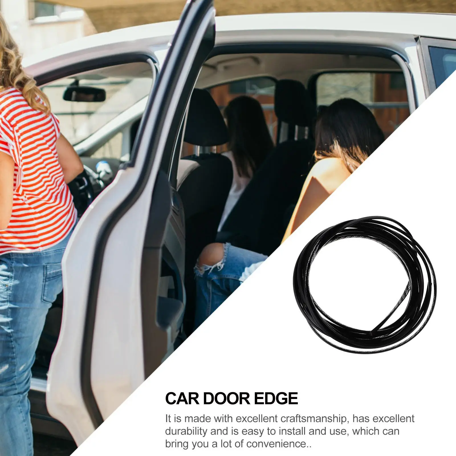 2Pcs Car Door Crash Sticker Protector Flexible Sill Decorative AntiScratch Guards PVC Durable Excellent Simple Practical Easy