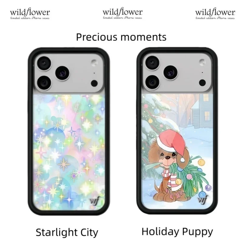 Funda de teléfono Wildflower INS Precious Moments para iPhone 12 13 14 15 16 17 Pro Max Plus Starlight City Holiday Puppy wf ﻿ ﻿ ﻿ ﻿