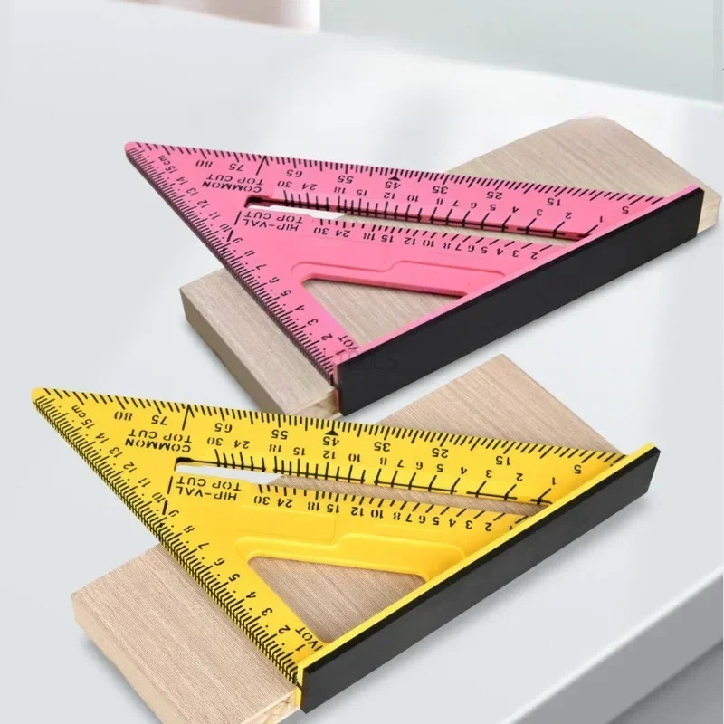 Herramienta de medición de plástico cuadrada de 90 grados para carpintería, herramienta de medición y dibujo triangular de ángulo recto, herramienta de medición de marcado duradera