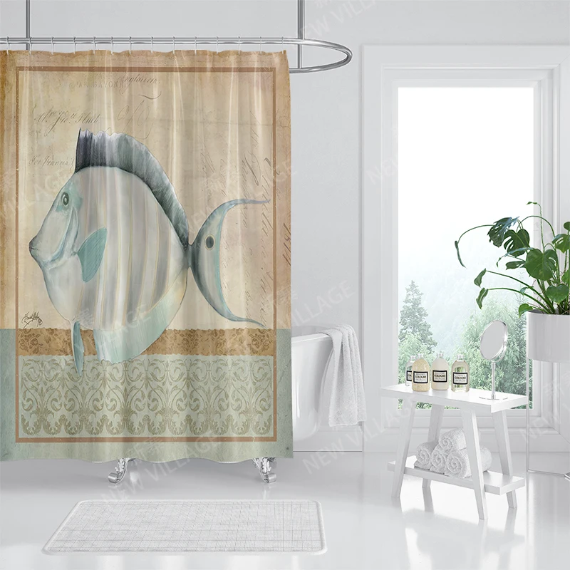 Home waterproof fabric bathroom curtain accessories 90x200 shower shower curtain 240 * 200 Atlantis style shower curtain