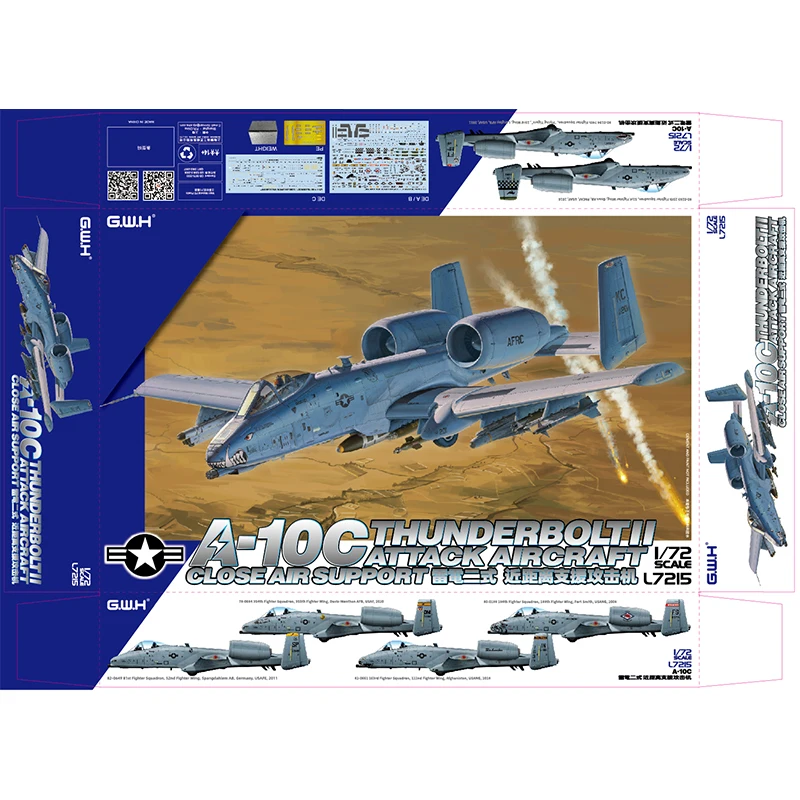 Great Wall Hobby L7215 1/72 A-10C Thunderbolt II Attack Aircraft Closed Air Support Aircraft Scale Model Kit