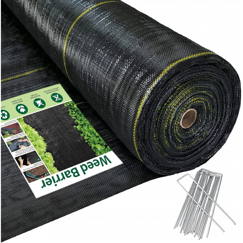 

4ft x300ft Black Weed Barrier Landscape Premium Fabric-Heavy Duty Woven Ground Cloth with Superior Permeability Weed Control