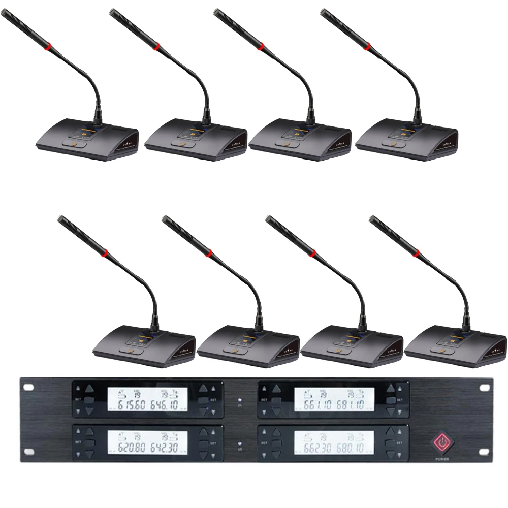 

Professional MiCWL 8 Desktop Conference Digital Wireless Microphone System 8 Gooseneck Adjustable Frequency with Mute Function