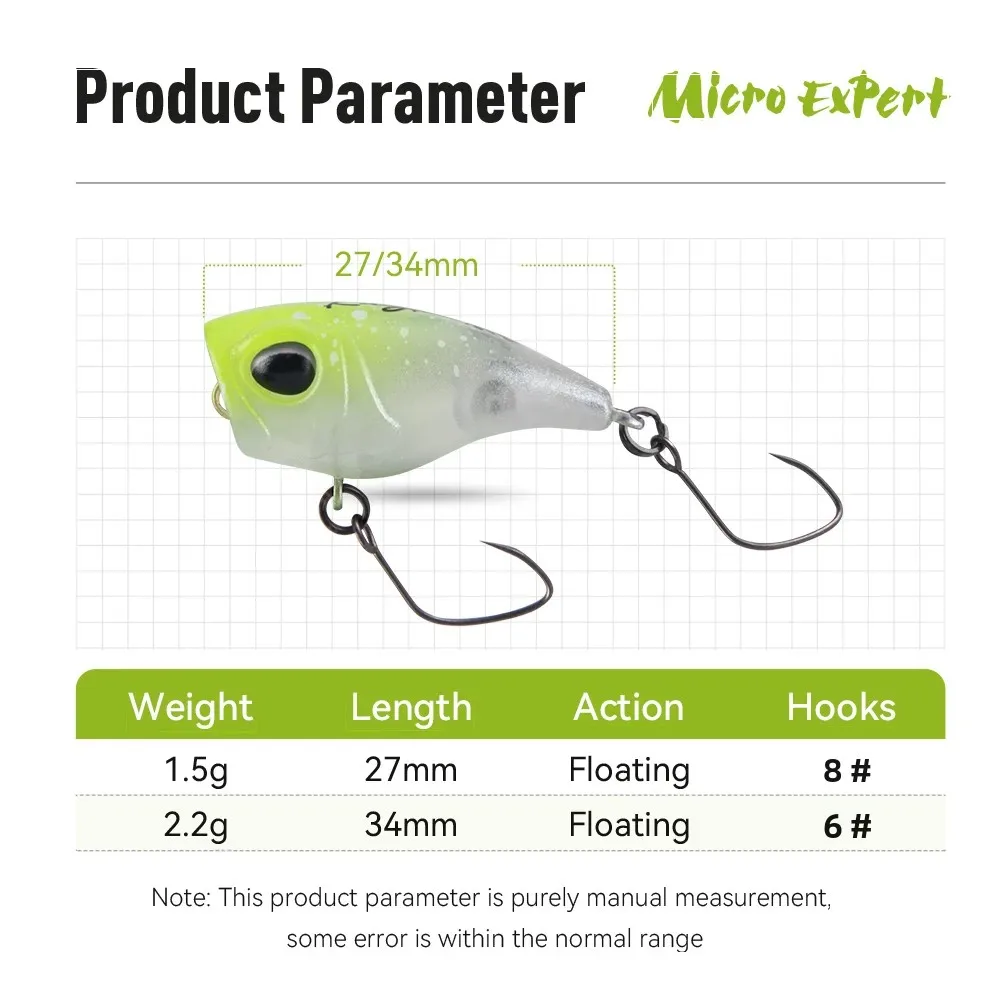 Kingdom Micro Expert Topwater Popper 1.5g 2.2g 27mm 34mm Floating Artificial Fishing Lure Hard Bait Wobblers Stream Trout Bass - view 2