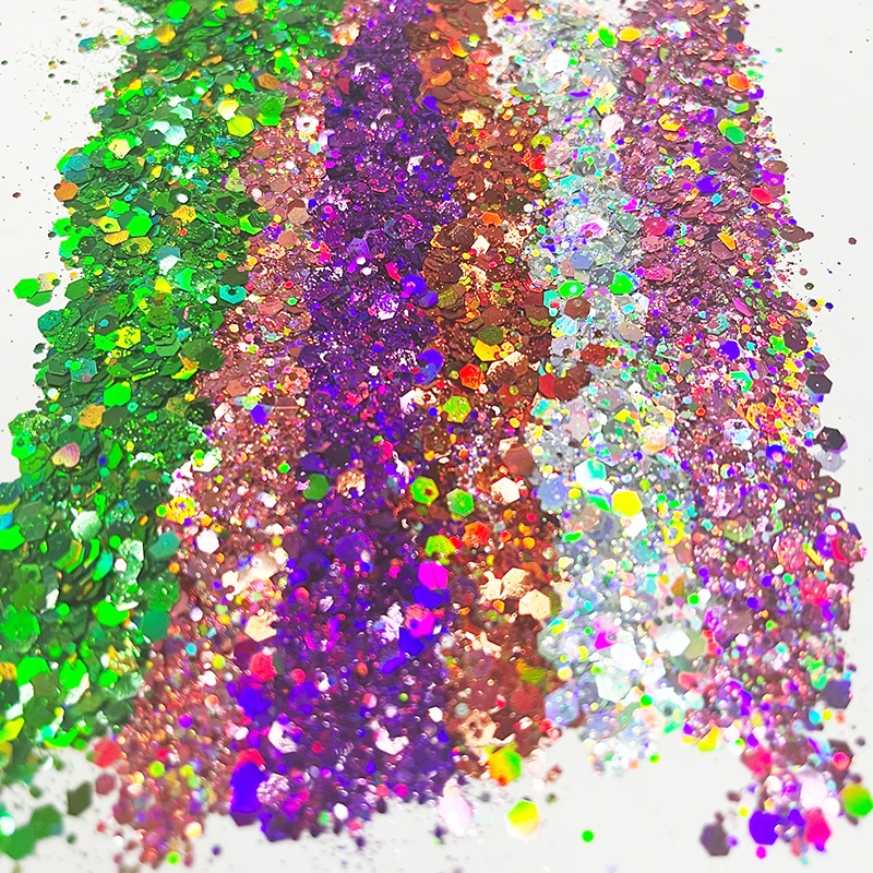 

1kg 24Color Laser Glitter Sparkly Powder Bulk Mixed Size Epoxy Resin Filling Holographic Nail Fall Glitter Sequins Wholesale