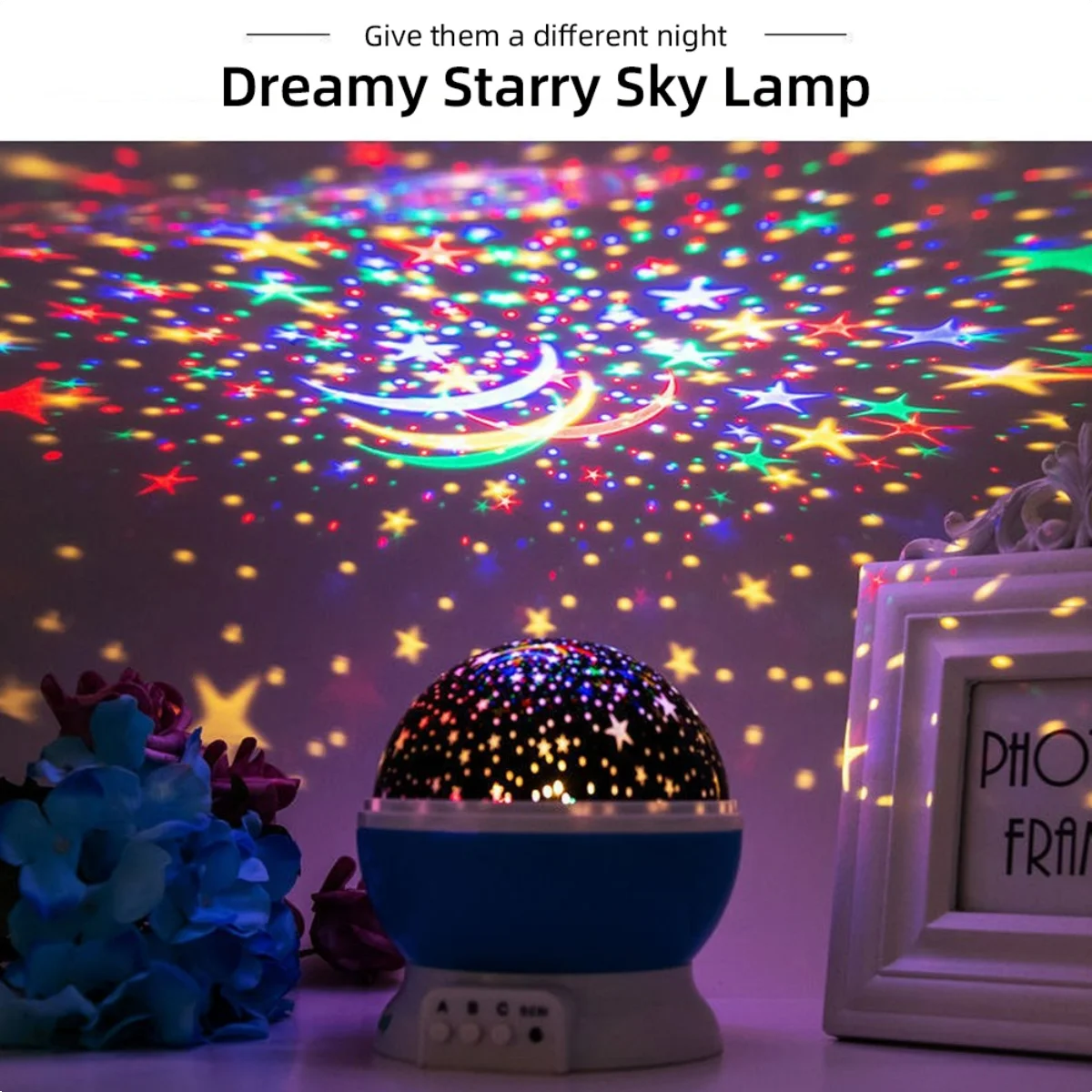 Lampada per proiettore stellare Camera da letto per bambini Luce notturna a LED Lampada per bambini Decorazione Lampada per atmosfera festival stellato Lampada per proiettore Luna galassia