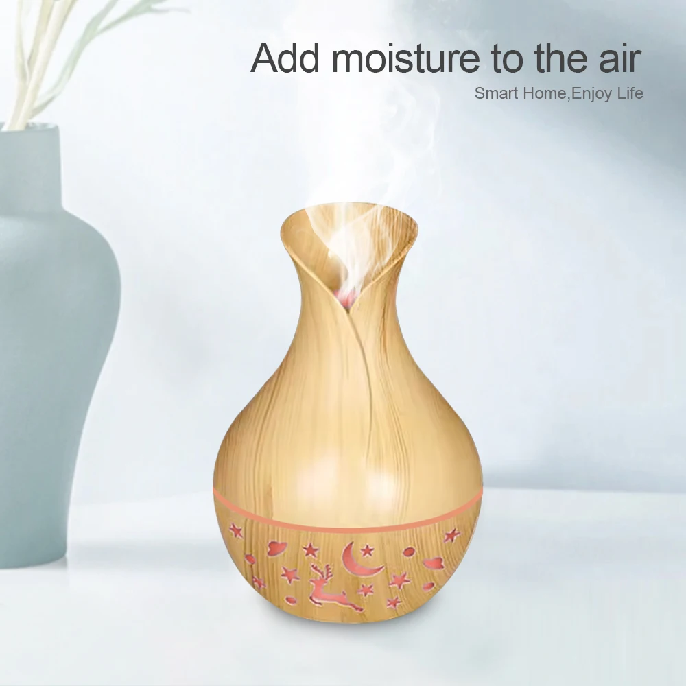 مرطب للعلاج بالروائح مع إضاءة ليد ملونة ، موزع رذاذ للعلاج بالروائح العطرية ، جو منزلي ، يحتوي على زجاجتين من Essentia ، من من من من