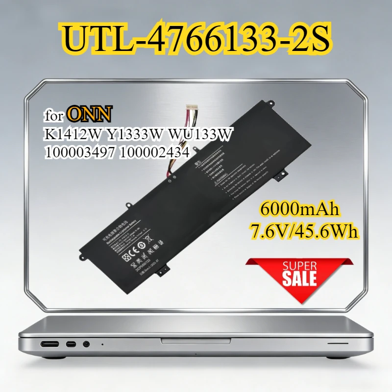 

Аккумулятор для ноутбука UTL-4766133-2S 5072300P для ONN K1412W Y1333W WU133W 100003497 100002434, для Haier Leadpie M1 LP14123 2ICP5/66/13