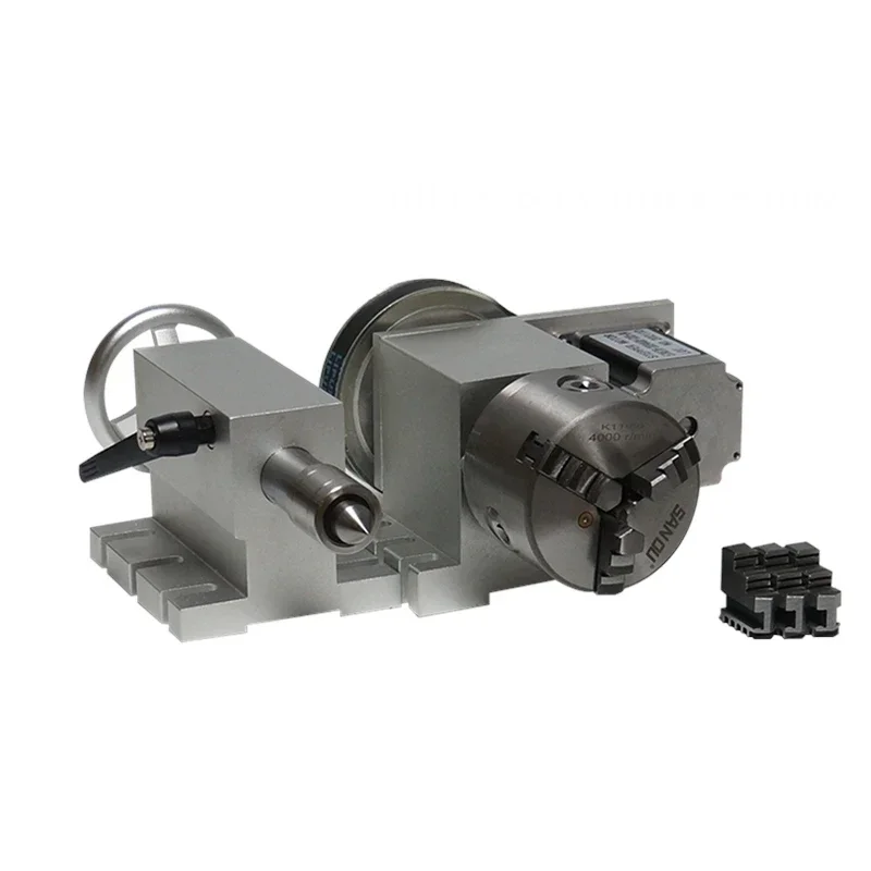 Uchwyt tokarski 3-szczękowy 80MM CNC Oś obrotowa 4. Oś Konik Wałek drążony do frezarki CNC Router Engraver