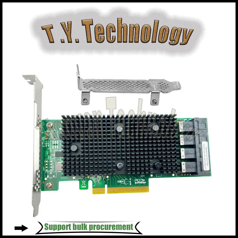 LSI 9400-16i SATA/SAS HBA controller card with 12 Gbps PCIe 16 ports supporting NVME hard drives+ SFF-8643*4 Sata cable