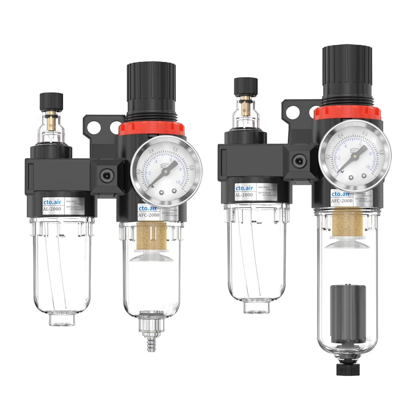 

AFC2000 G1/4 AL2000+AFR2000 Air Compressor Oil And Water Separator Air Filter is used to Reduce The Pressure Valve Regulator