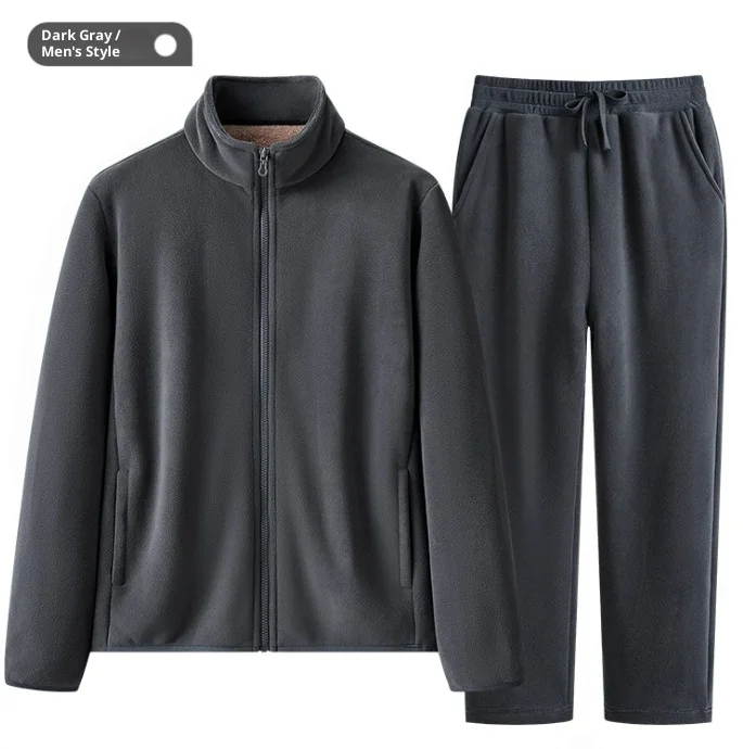 

Mens Womens Fleece Tracksuit Winter Warm Hoodie Jogger Set Thermal Long Pants Two Piece Outfit Casual Sportswear Thick