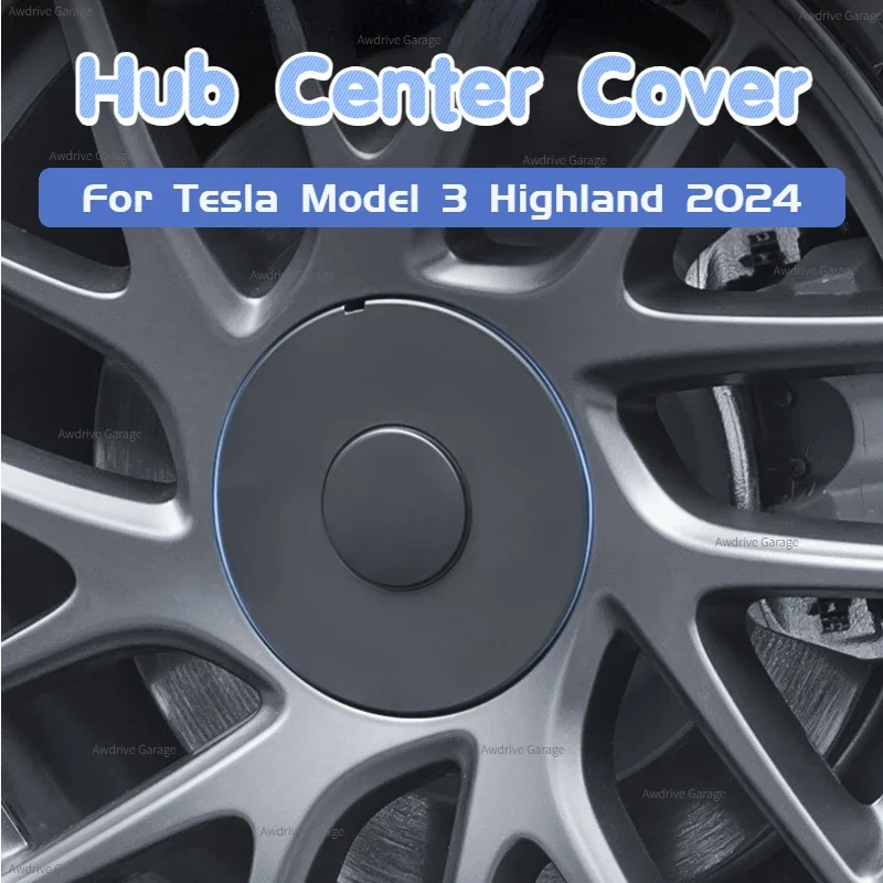 Hub Center Cover 4pcs For Tesla Model 3 2024 ABS Wheel Center Caps Protection Cover Rustproof Hubcaps Modification Accessories