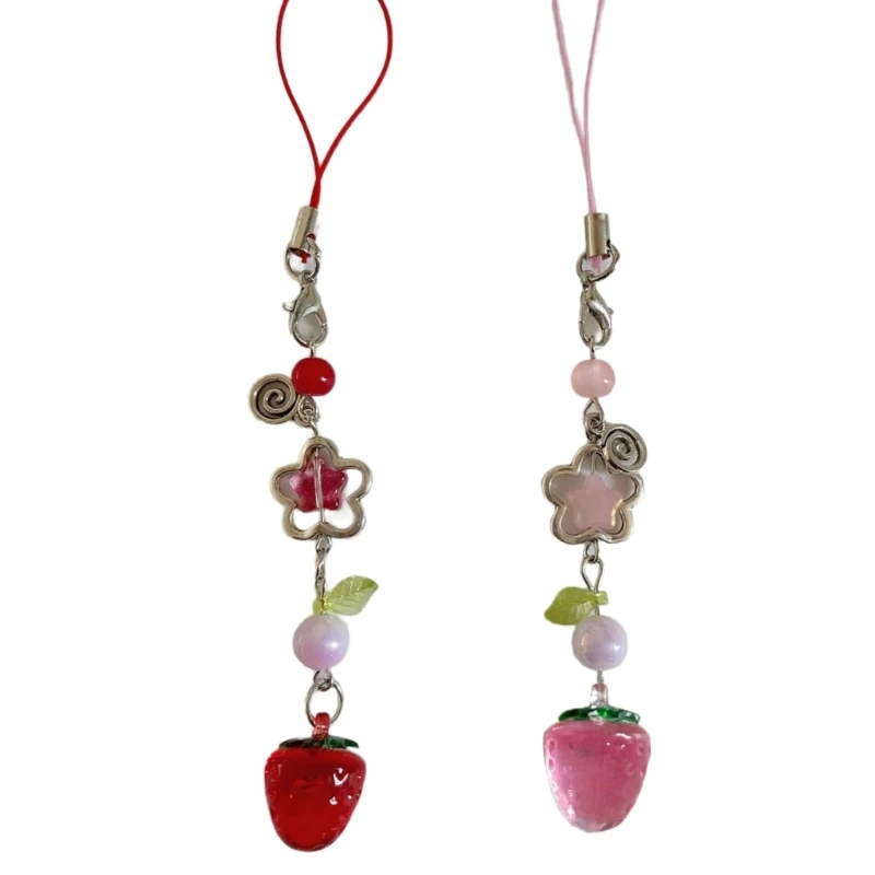 Lightweight Strawberry Bag Charm Delicate Keychain Charm Sweet Strawberry Phone Pendant Suitable for Various Occasions