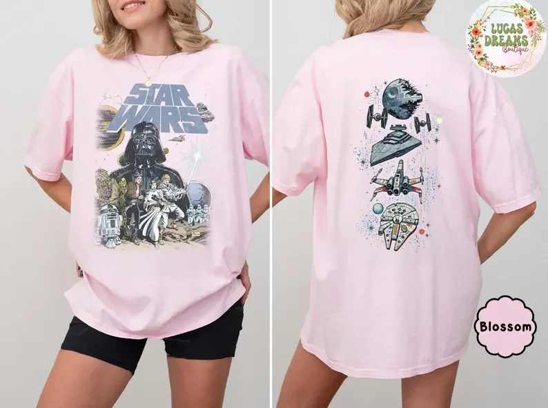 2026 Star Wars Summer Men's and Women's Pure Cotton T-shirt Comfortable, Breathable, High Quality Ins Y2k