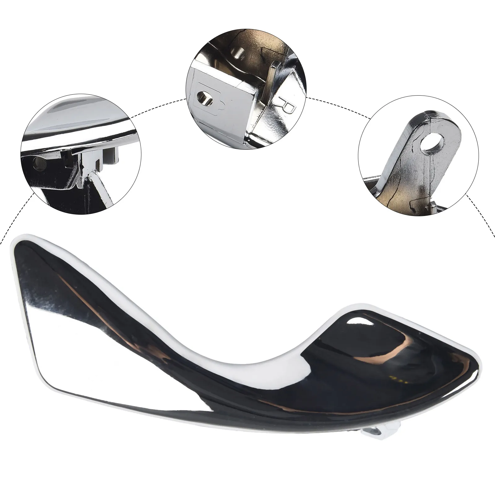 مشبك مقبض الباب في الهواء الطلق 6205240U8010 (RR) ملحقات أجزاء الباب الداخلي بدائل فضية 6105230U8010(FL)