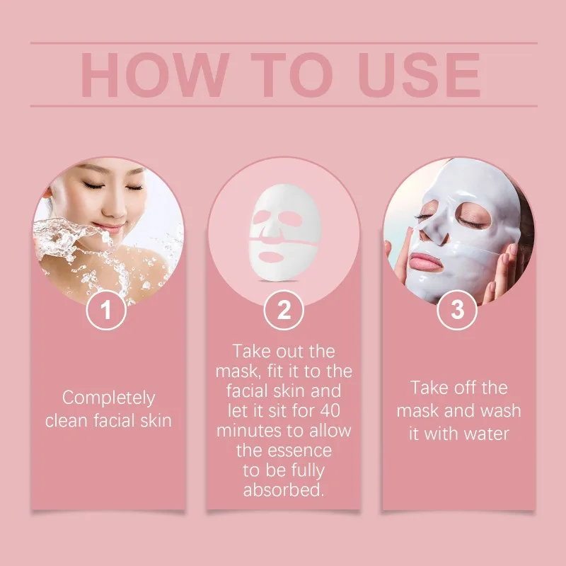 Collagen Deep Hydration Mask Korean Skincare Face Sheet Mask Moisturizing Tightening Skin Care Masks with Natural Ingredients