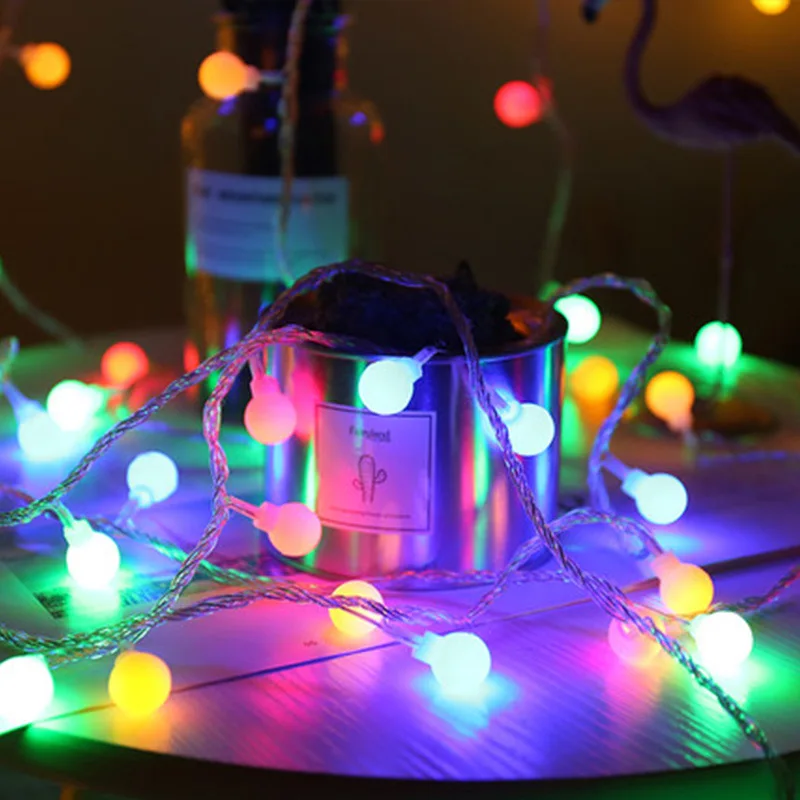 

Frosted small ball light string outdoor camping tent canopy atmosphere light Christmas day decoration light string