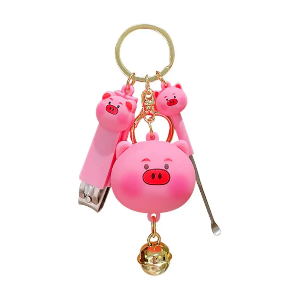 Bag Decor Nail clippers Cartoon animals Keychain Key Holder Earpick Dolls Pendant Creative Cute Car Keyring Gift